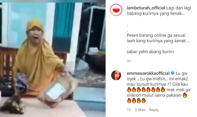 emak-emak maki-maki kurir