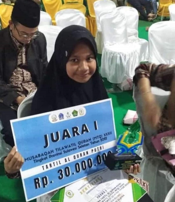 Peraih Juara Cabang Lomba Musabaqah Tilawatil Quran di Bone Terima Hadiah Fantastis