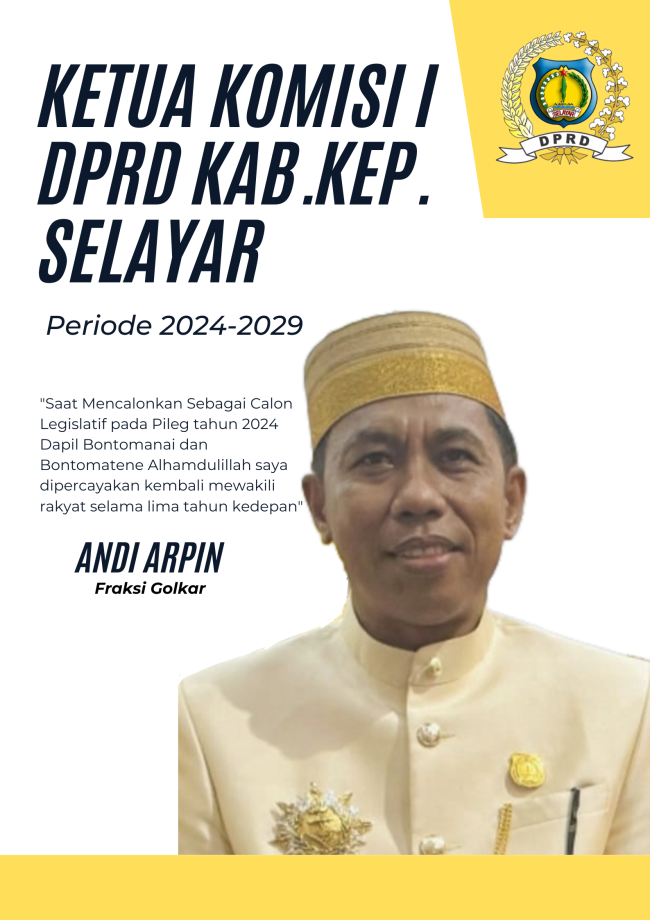 Ketua Komisi I DPRD Selayar Andi Arpin