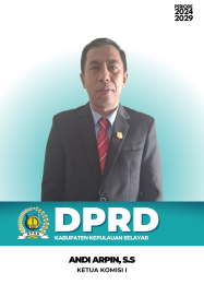 Ketua Komisi I DPRD Kabupaten Kepulauan Selayar, Andi Arpin