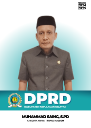 Anggota Komisi I DPRD Kabupaten Kepulauan Selayar, Muhammad Saing