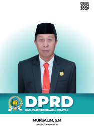 Anggota Komisi III DPRD Selayar Mursalim, S.M